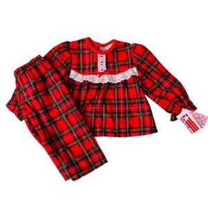 NWT Laura Dare 12M Red Plaid PJs